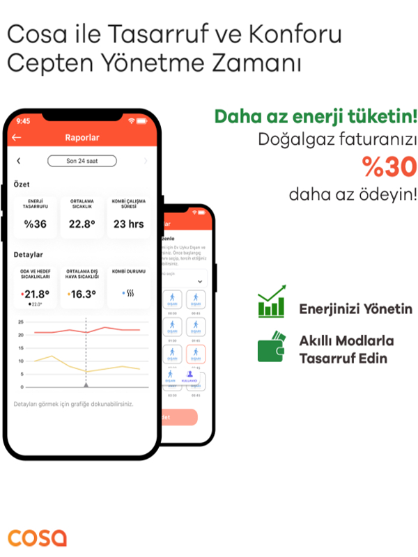 Cosa P5TR-21-W Akıllı Kombi Kontrolü - Beyaz Termostat   4