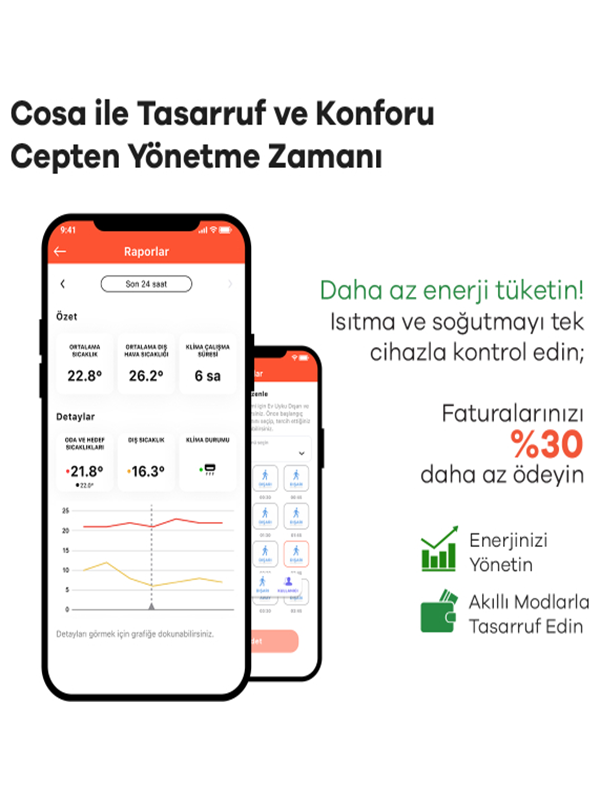 Cosa P5TR-21-AC-W Akıllı Oda Termostotı Kablolu Kombi ve Klima Kontrolü - Beyaz   3